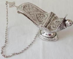 Solid Silver French Antique Incense Boat
